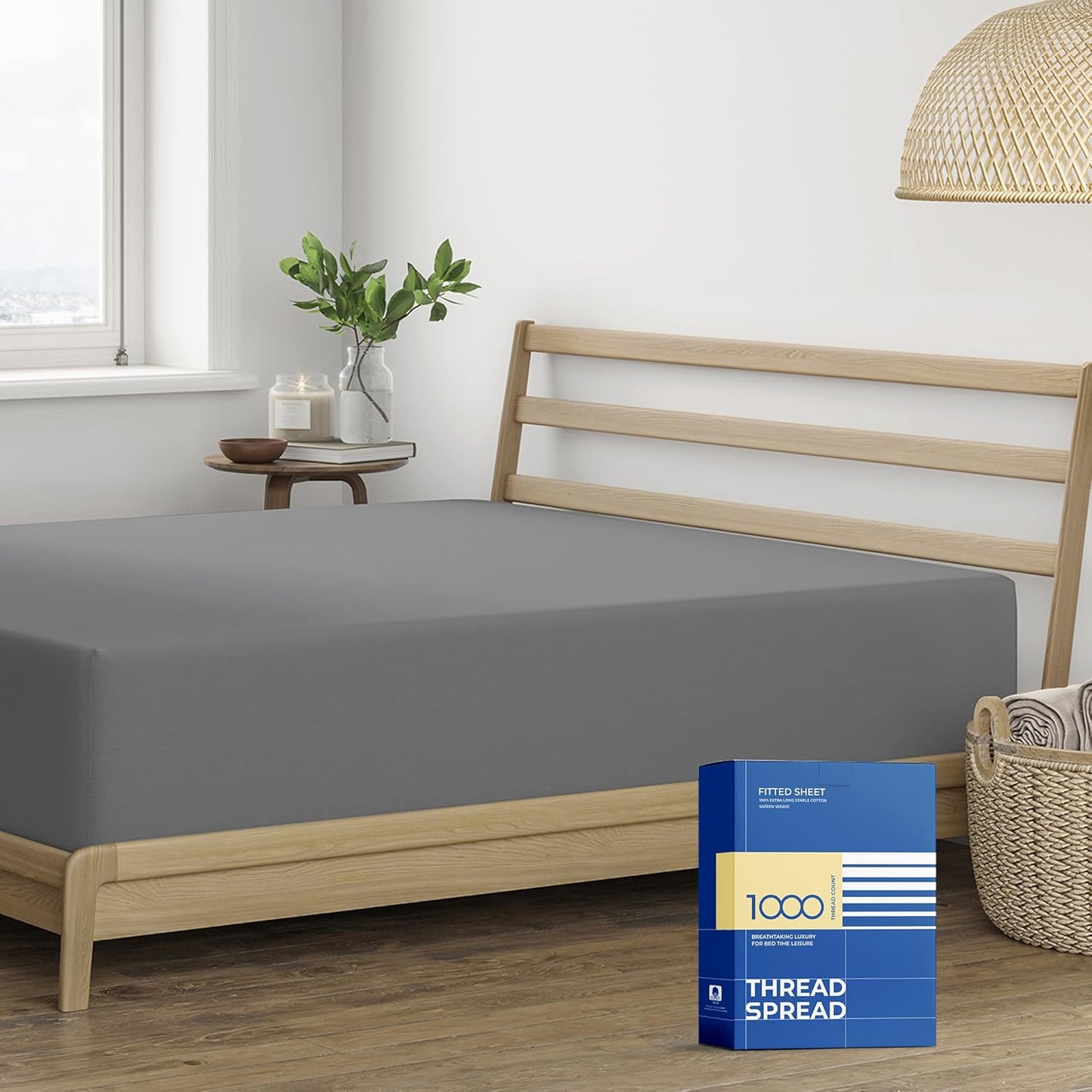 100% Egyptian Cotton Fitted Sheet Queen Size for Ultimate Comfort
