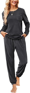 Ekouaer Womens Pajamas Sets Long Sleeve Soft Sleepwear for Comfort