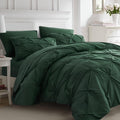 Ubauba 7pc Dark Green Full Size Comforter Set with Sheets - All Season