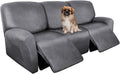 Recliner Couch Cover Leather Look for 3 Cushion Reclining Sofa - Light