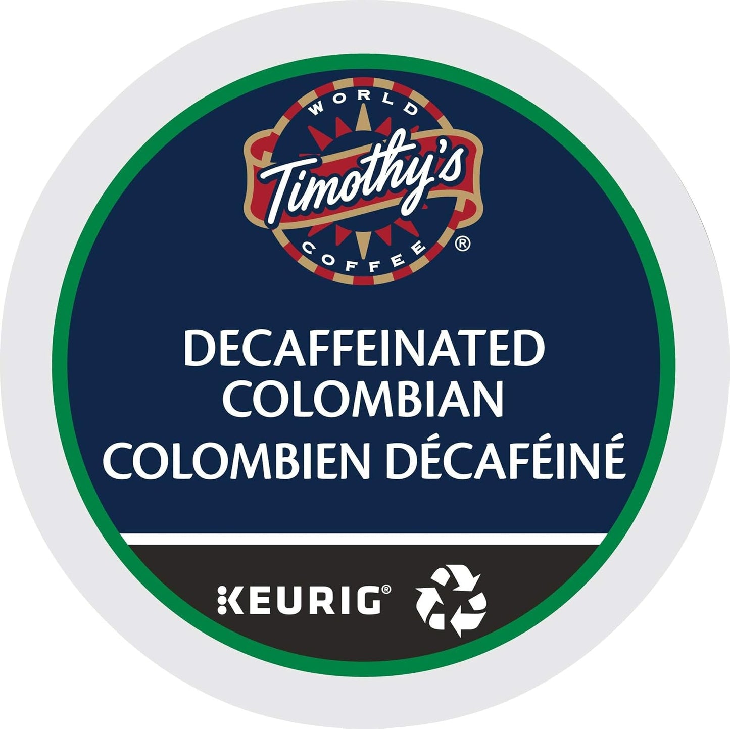 Timothy's World Coffee DECAF Colombian K-Cups for Keurig