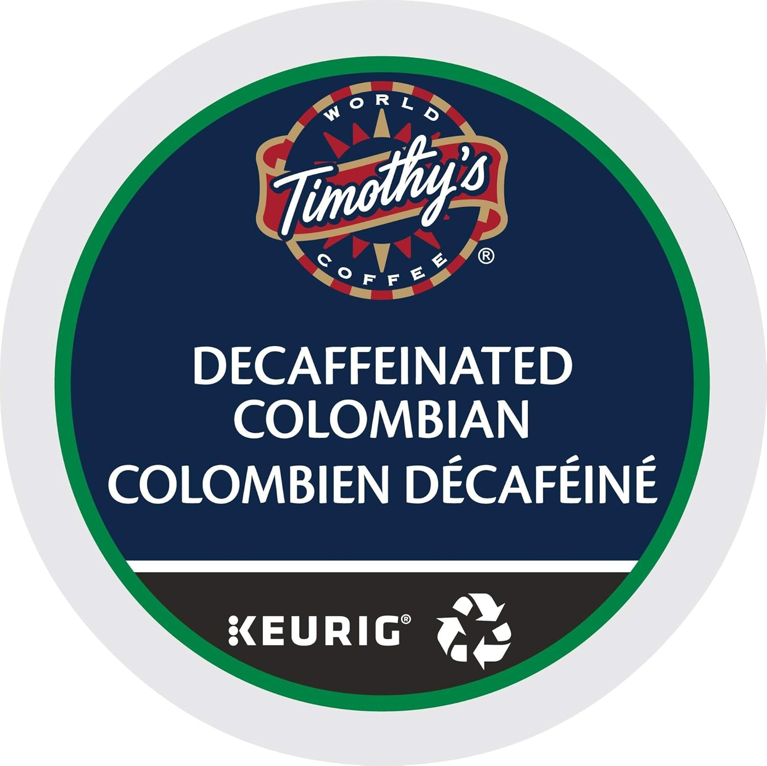 Timothy's World Coffee DECAF Colombian K-Cups for Keurig