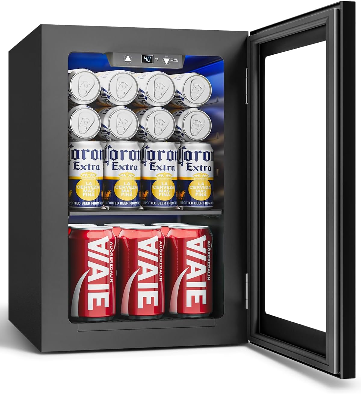 Compact 24 Cans Beverage Refrigerator Cooler for Home & Office