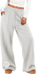 Womens Wide Leg Sweatpants Fleece Lined Baggy Pants - Warm, Cozy Fit