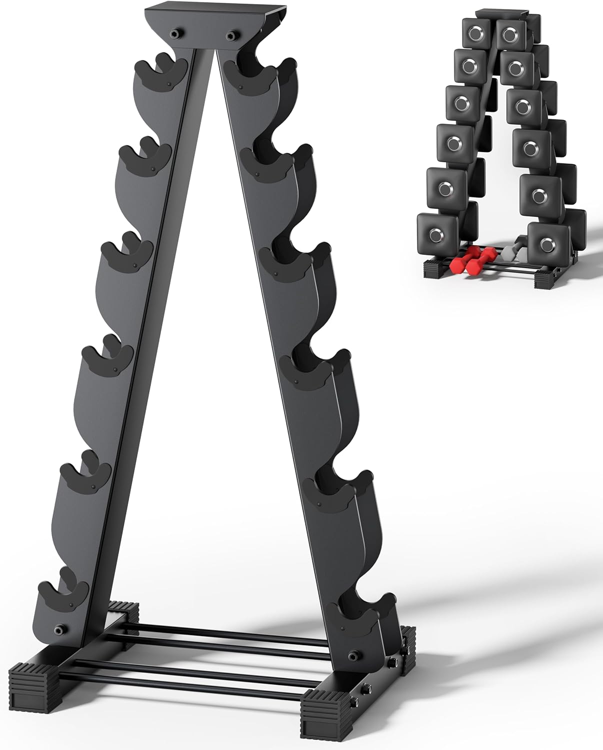 Dumbbell Rack Stand for Peloton Weights - Ergonomic 6-Tier Storage