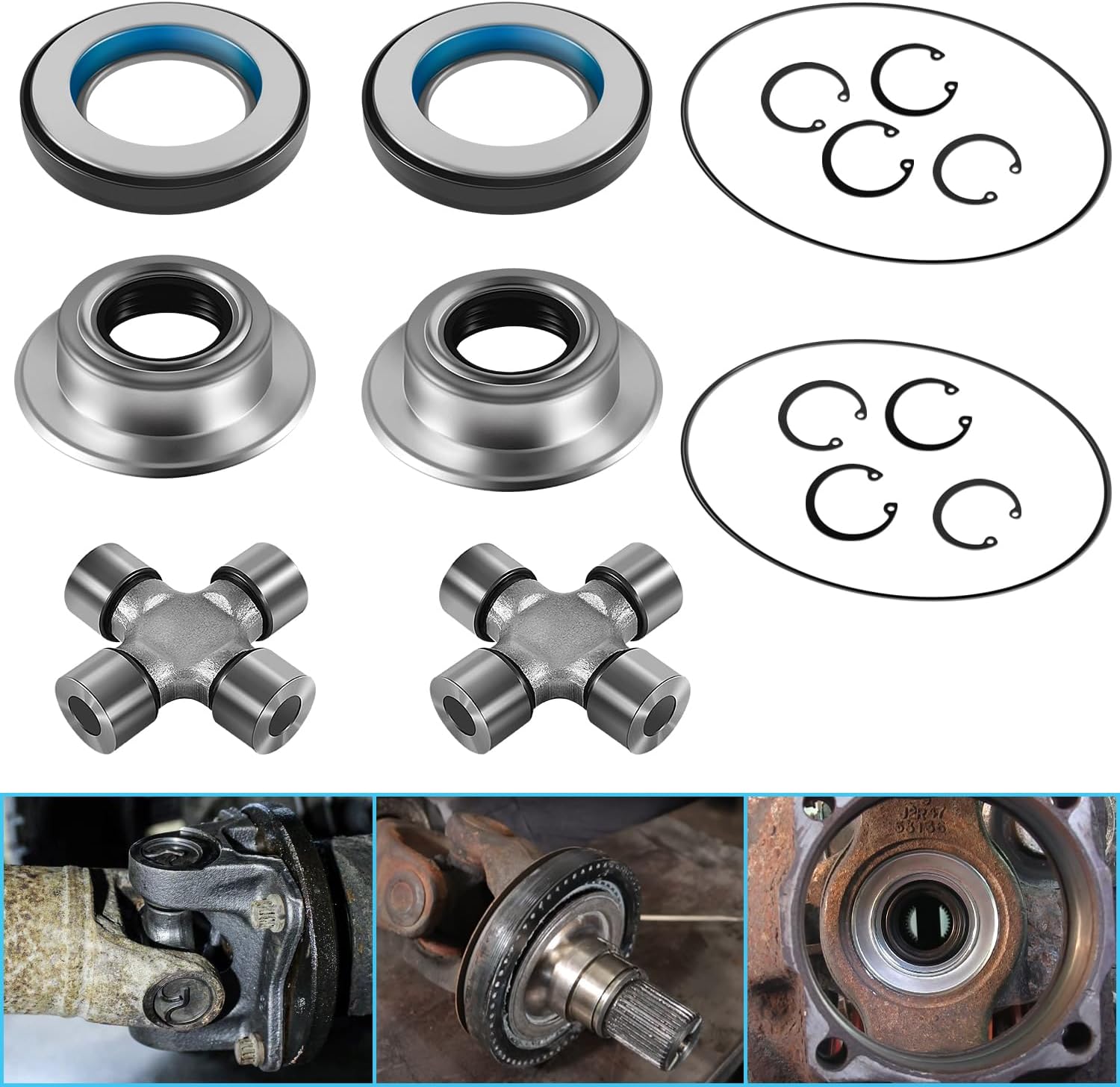 Front Axle Vacuum Knuckle Seal & Hub O-Ring Kit for Ford