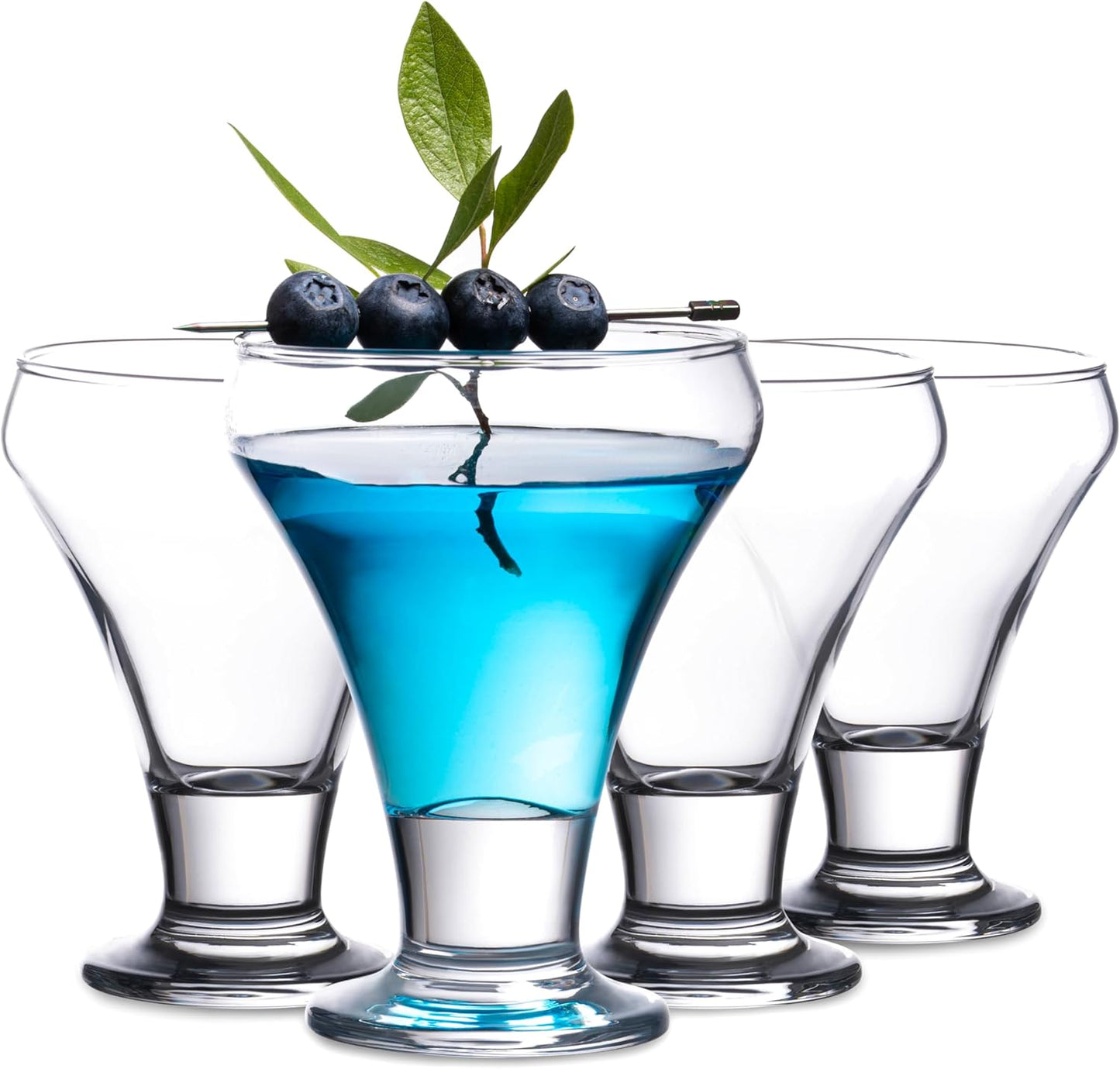 Vikko Crystal Martini Glasses Set - Elegant 6oz Stemless