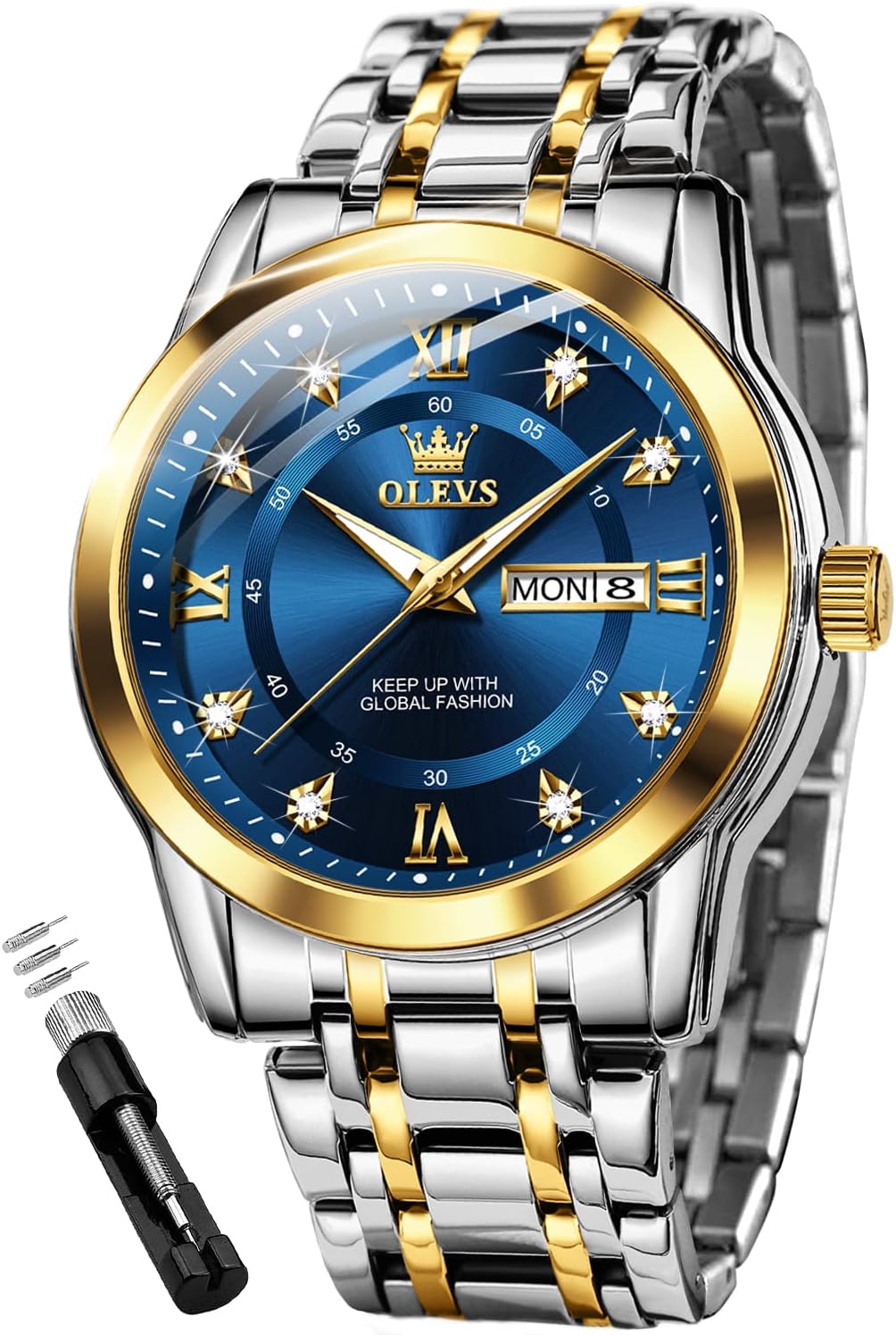 OLEVS Luxury Diamond Men's Watch: Waterproof & Luminous