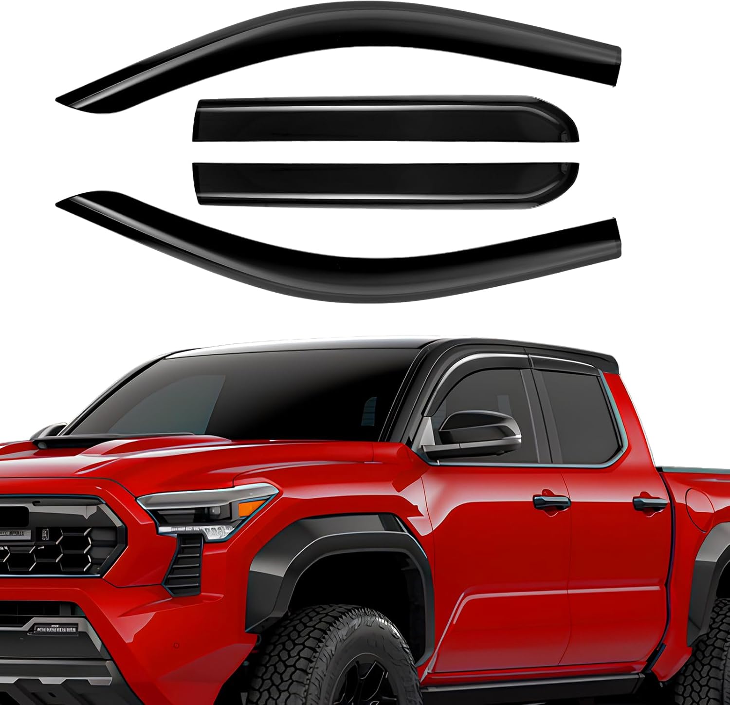 Rain Guards for Toyota Tacoma 2024-2025 - Durable Wind Deflectors