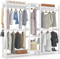 Homykic Bamboo Closet System Clothes Rack - Large Freestanding
