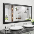 Amorho Black Bathroom Mirror 60 x 30 in - Large Framed Wall Mirror