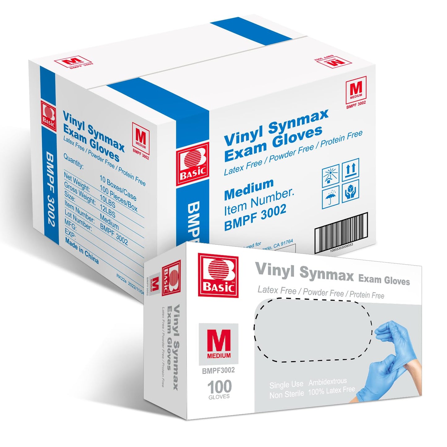 Latex-Free & Powder-Free Vinyl Exam Gloves - Medium (1000 Pcs)