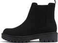 Women Lug Sole Low Heel Chelsea Bootie - Trendy Platform Ankle