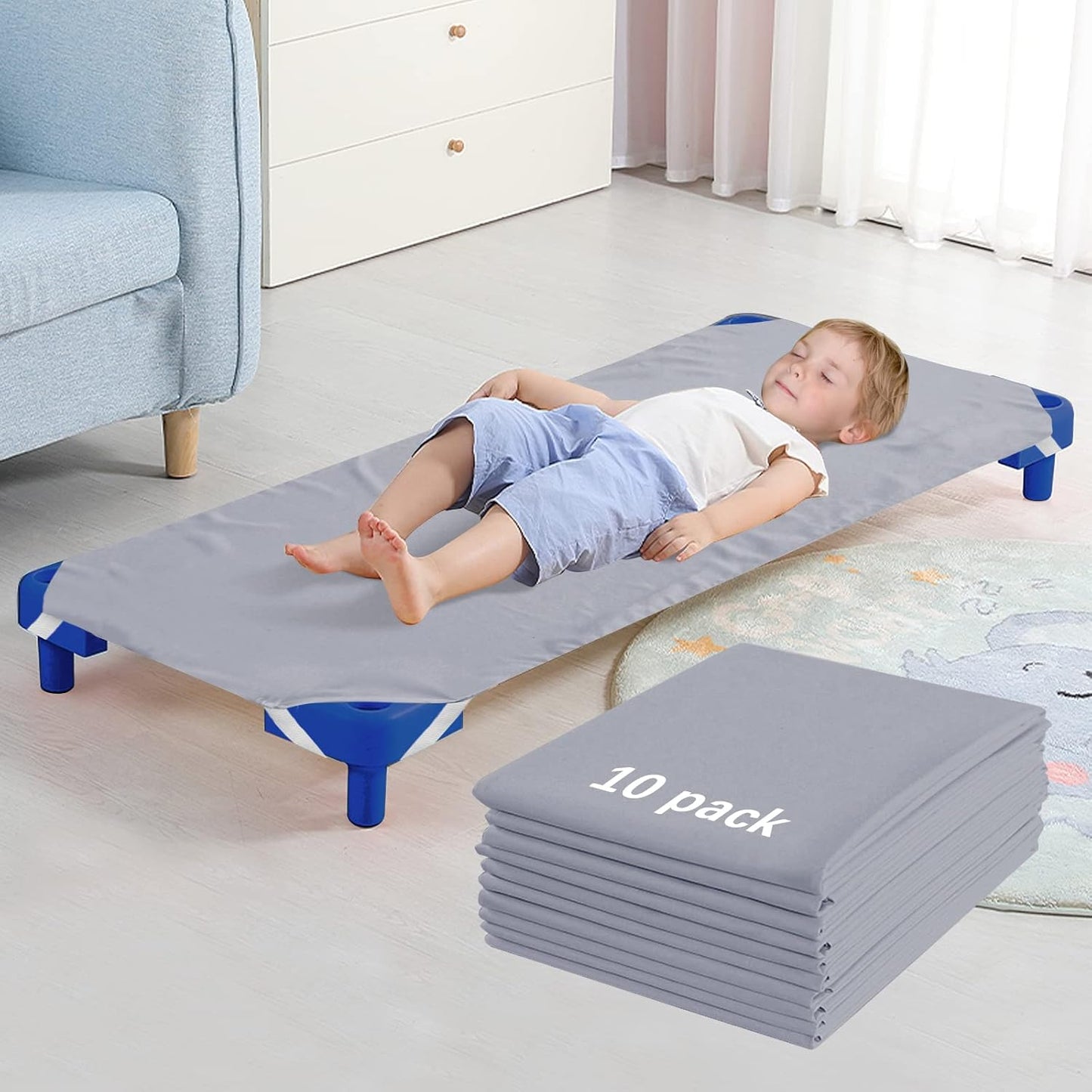 Standard Size Daycare Cot Sheet 10 Pack for Naptime Comfort