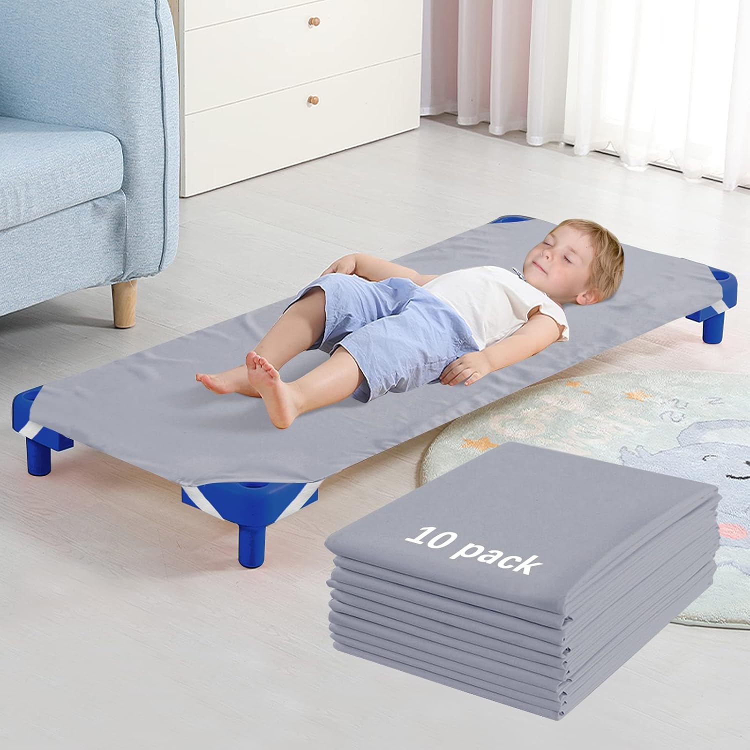 Standard Size Daycare Cot Sheet 10 Pack for Naptime Comfort