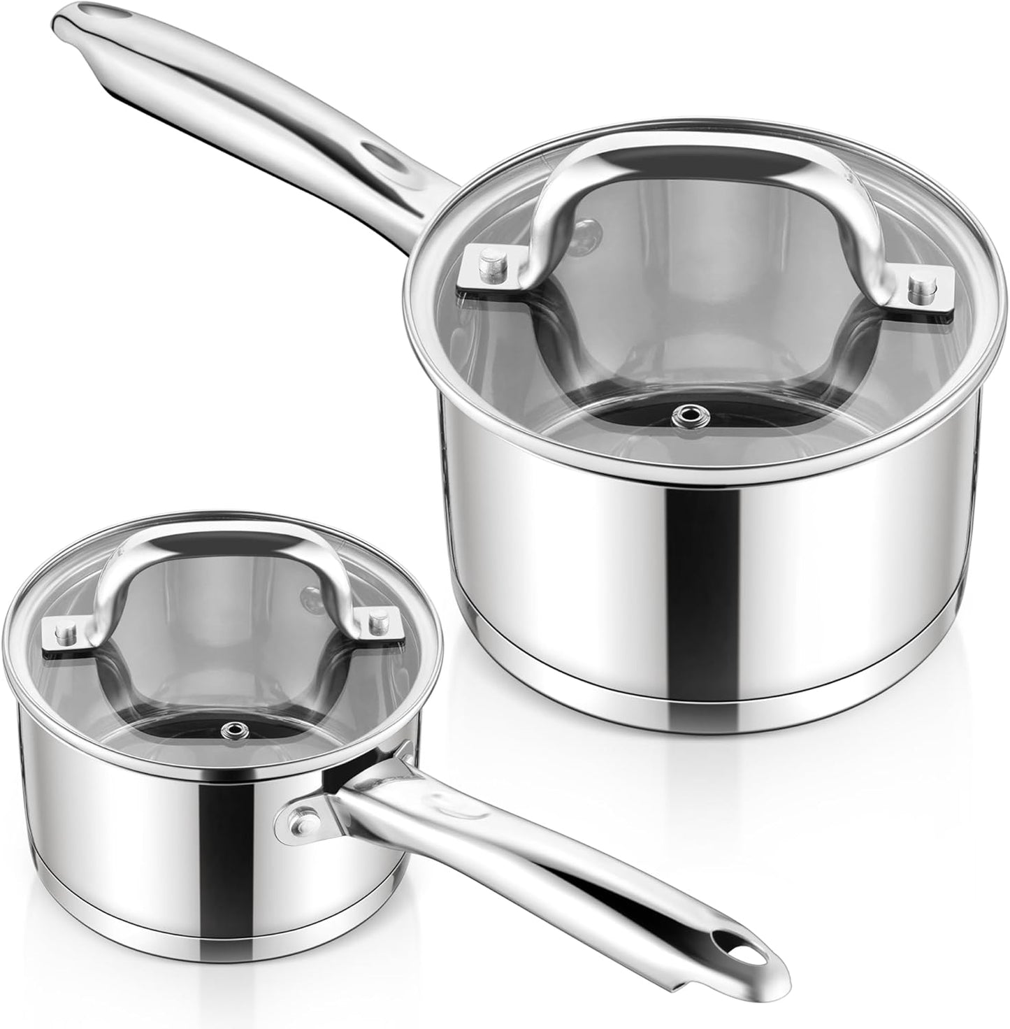E-far Stainless Steel Saucepan Set - Healthy Cooking Made Easy
