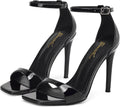 GENSHUO High Heeled Sandals with Square Open Toe - 4in Stiletto