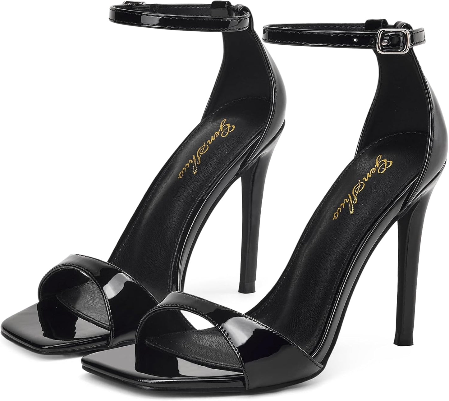 GENSHUO High Heeled Sandals with Square Open Toe for Women
