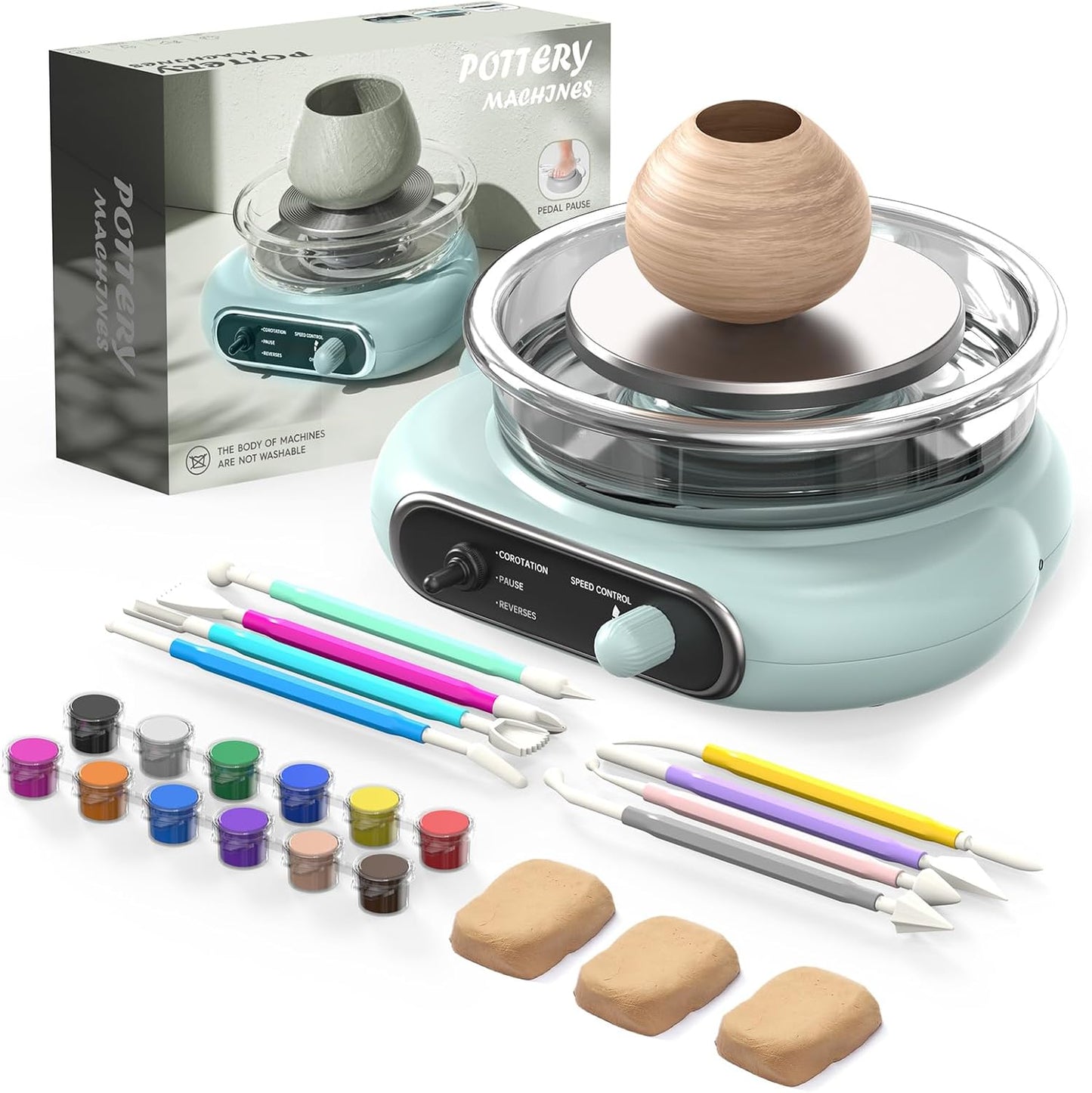 Alldeer Mini Pottery Wheel Kit for Kids - Perfect Crafting Tool
