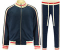 G-Style USA Men's Velour Velvet Tracksuit Set - Retro Trim Style