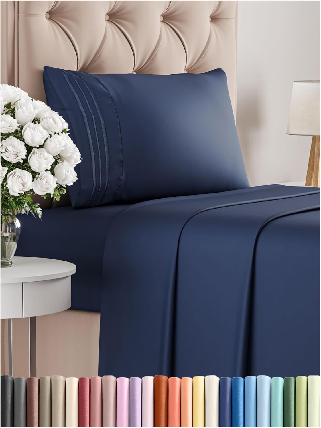 Twin Size 3 Piece Sheet Set - Comfy Breathable & Cooling Sheets
