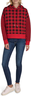 Nautica Women's Long Sleeve Plaid Quilted Hoodie - Versatile Layering