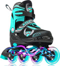 KDJ Inline Skates for Kids - Adjustable Light-Up Roller Skates