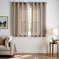 Short Taupe Curtains 54 Inch Long for Bedroom and Kitchen