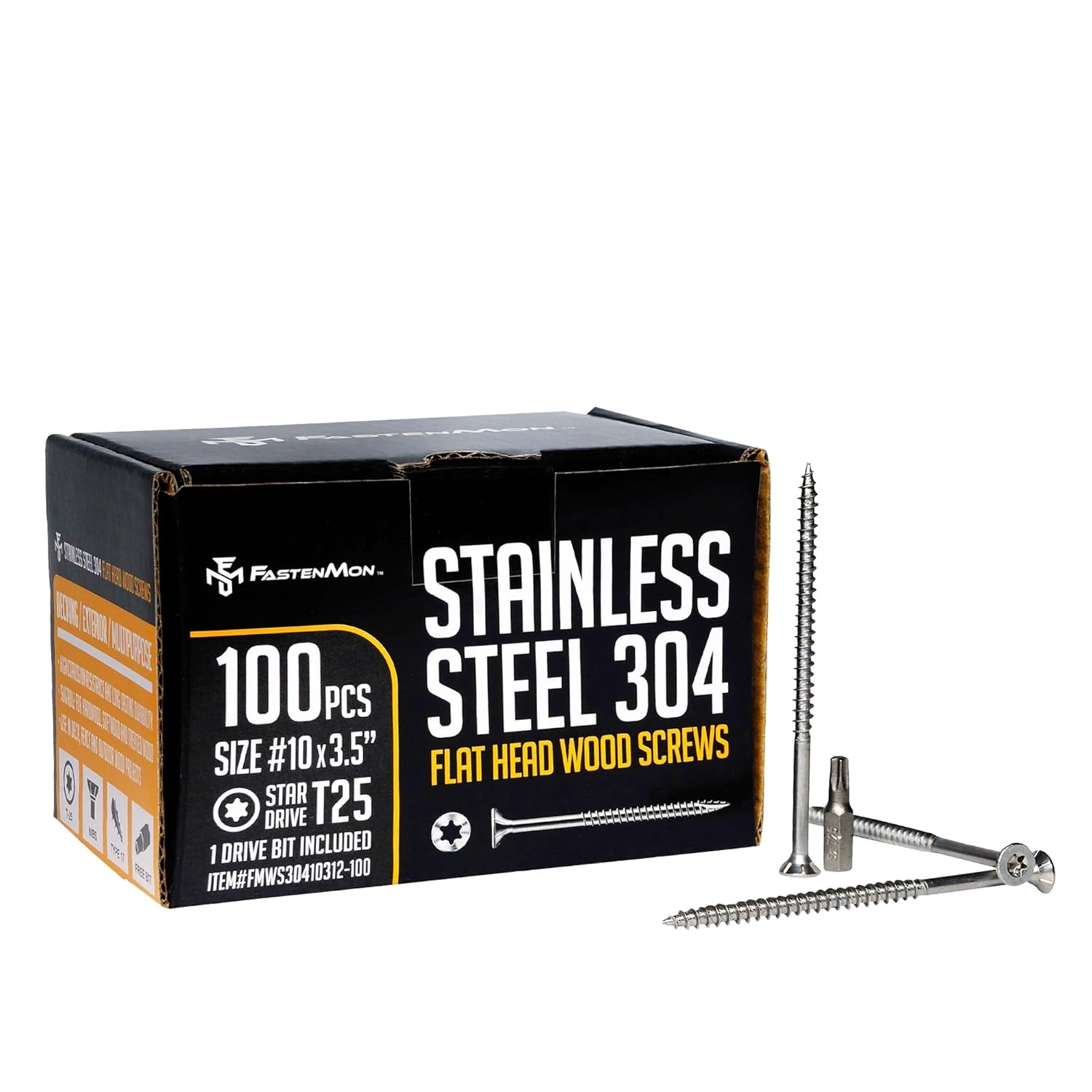 10x3-1/2 Stainless Steel Deck Screws for Outdoor Projects