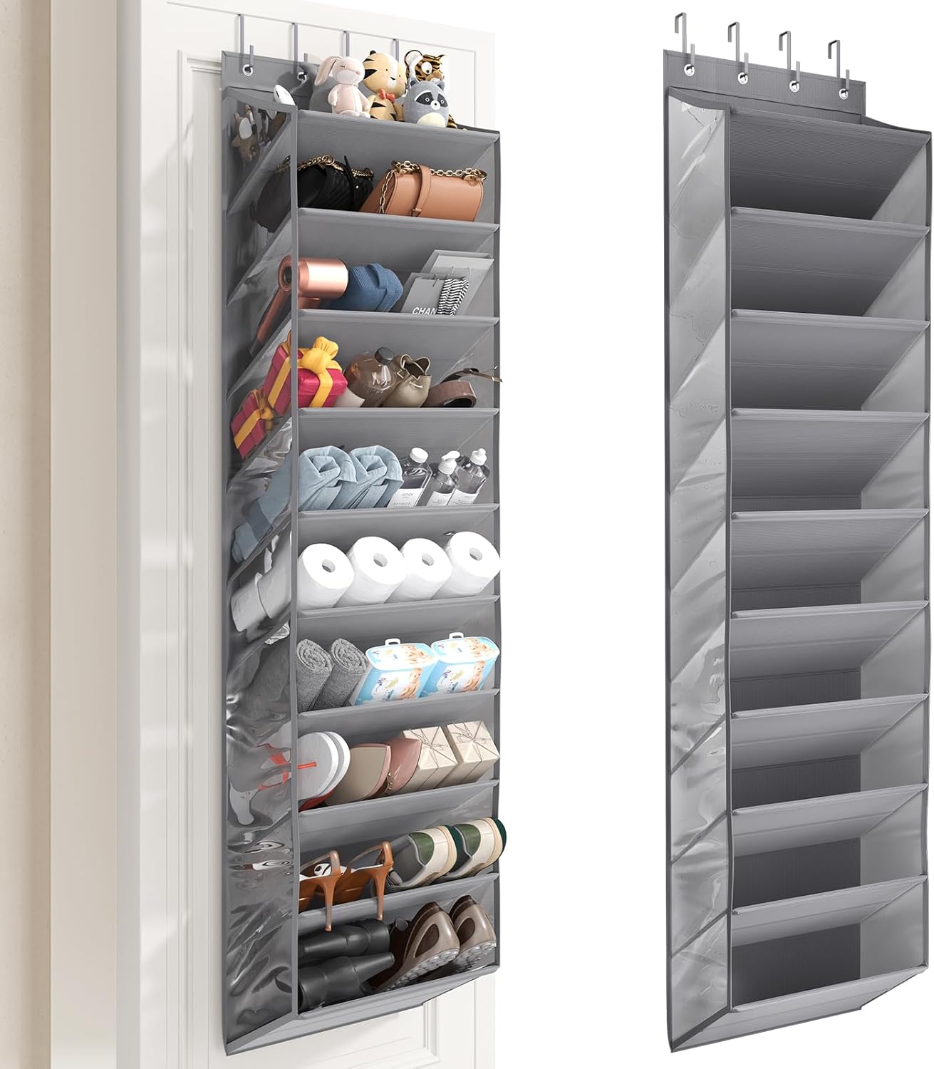 Over the Door Shoe Organizer with 10 Tier Deep Pockets for Shoes