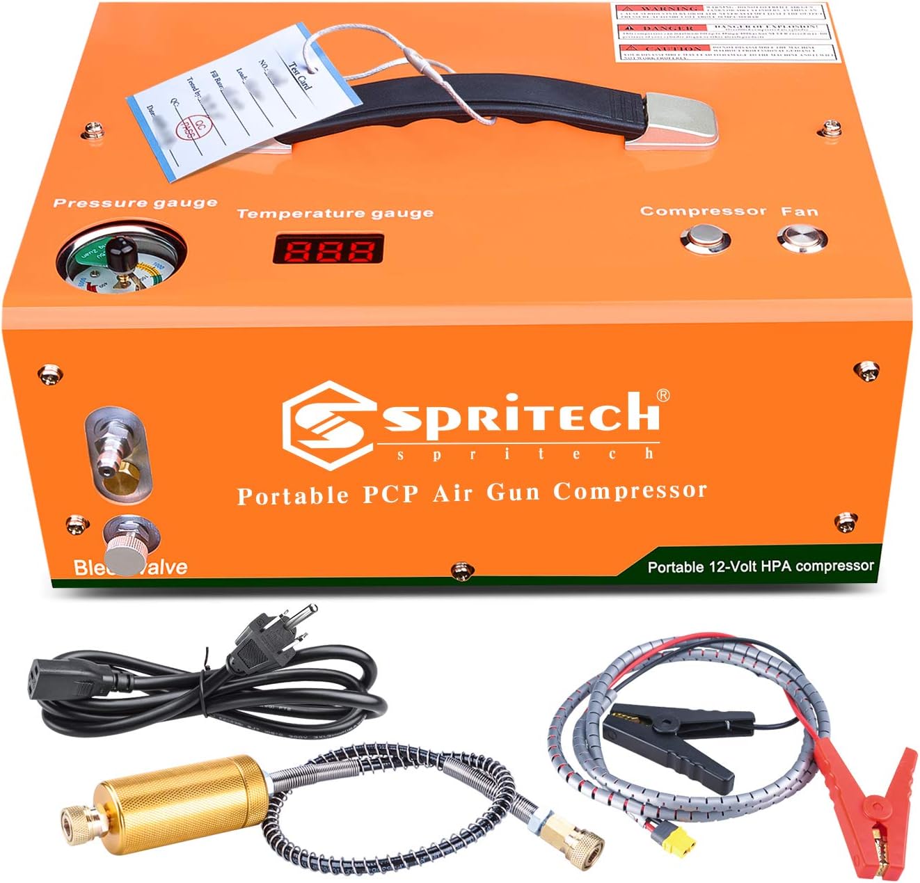 Spritech Auto-shutoff PCP Air Compressor - Oil/Water-Free, 4500Psi