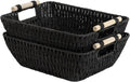 Large Wicker Storage Basket for Organizing - 2-Pack, Black