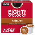 Eight O'Clock Coffee Hazelnut K-Cup Pods 72 Count - Smooth, Nutty Cup