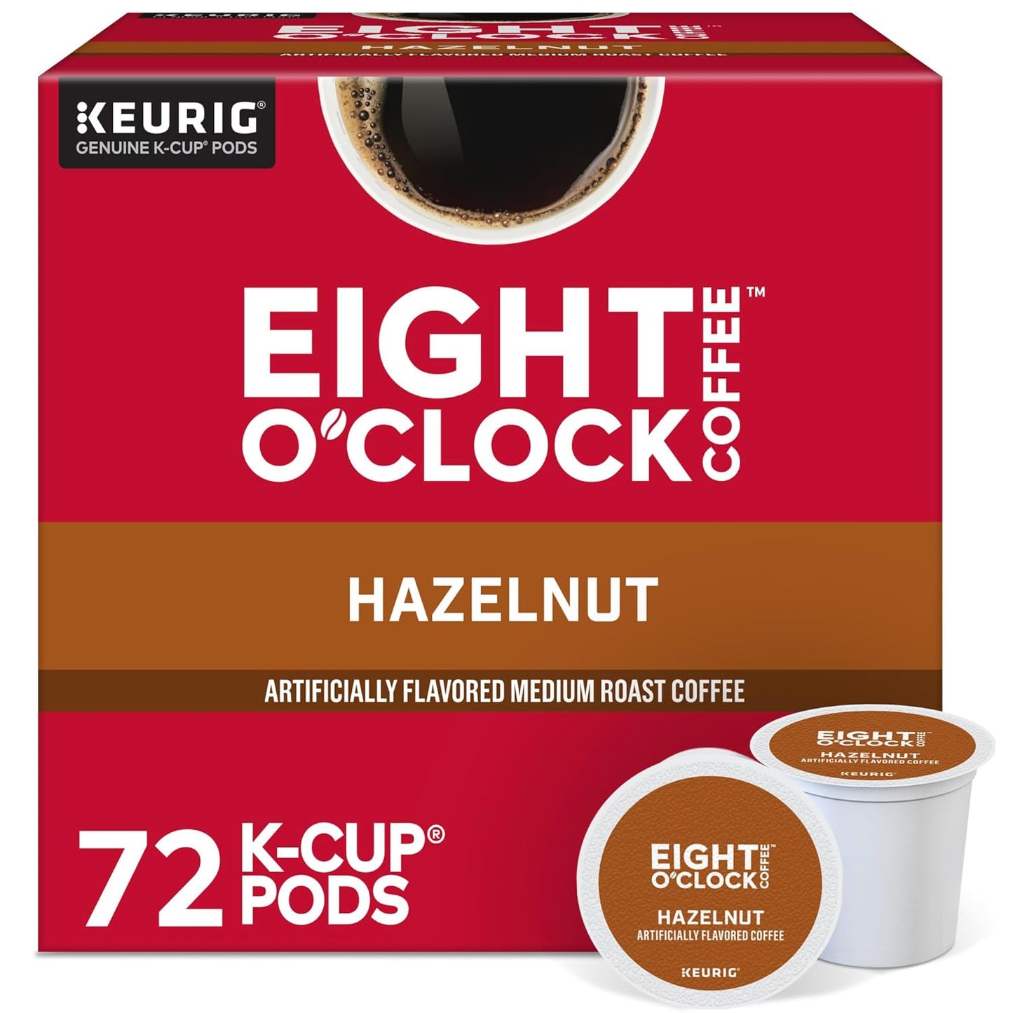 Eight O'Clock Coffee Hazelnut K-Cup Pods for Rich Flavor