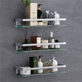 VOLPONE Bathroom Wall Shelf 15.7in 3-Tier Glass Shelf - Rustproof