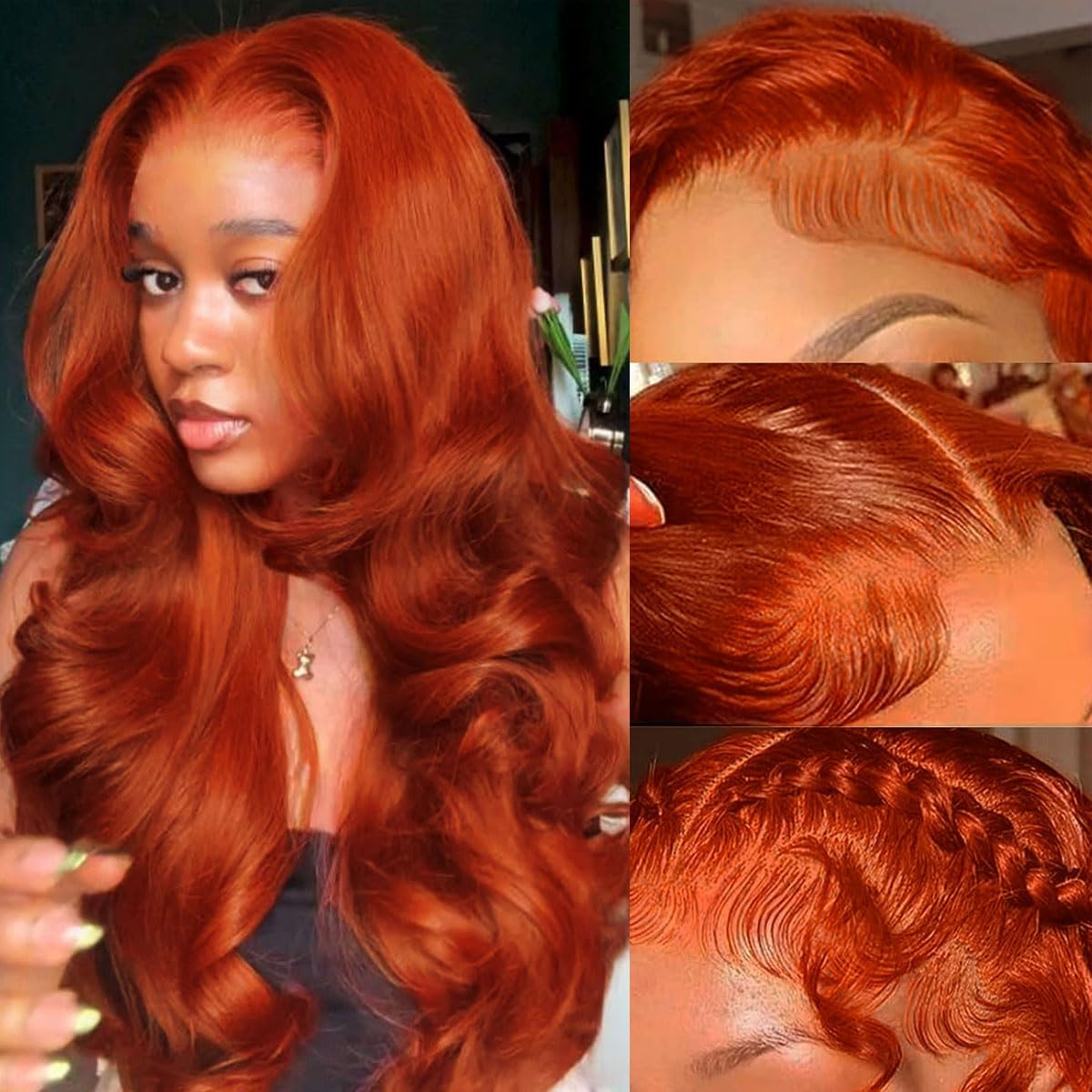 Ginger Lace Front Wigs Human Hair 28 Inch for Women