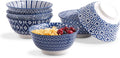 Selamica Porcelain 11oz Ice Cream Bowls Set of 6 - Vintage Blue