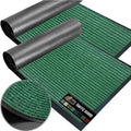 GORILLA GRIP Traffic Guard Door Mat 2 Pack 35x23 in Green - Heavy Duty