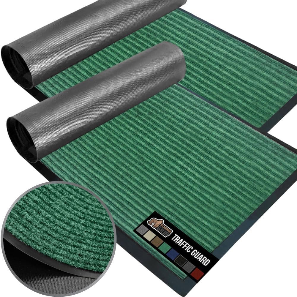 GORILLA GRIP Traffic Guard Doormat 2 Pack for High Traffic Areas