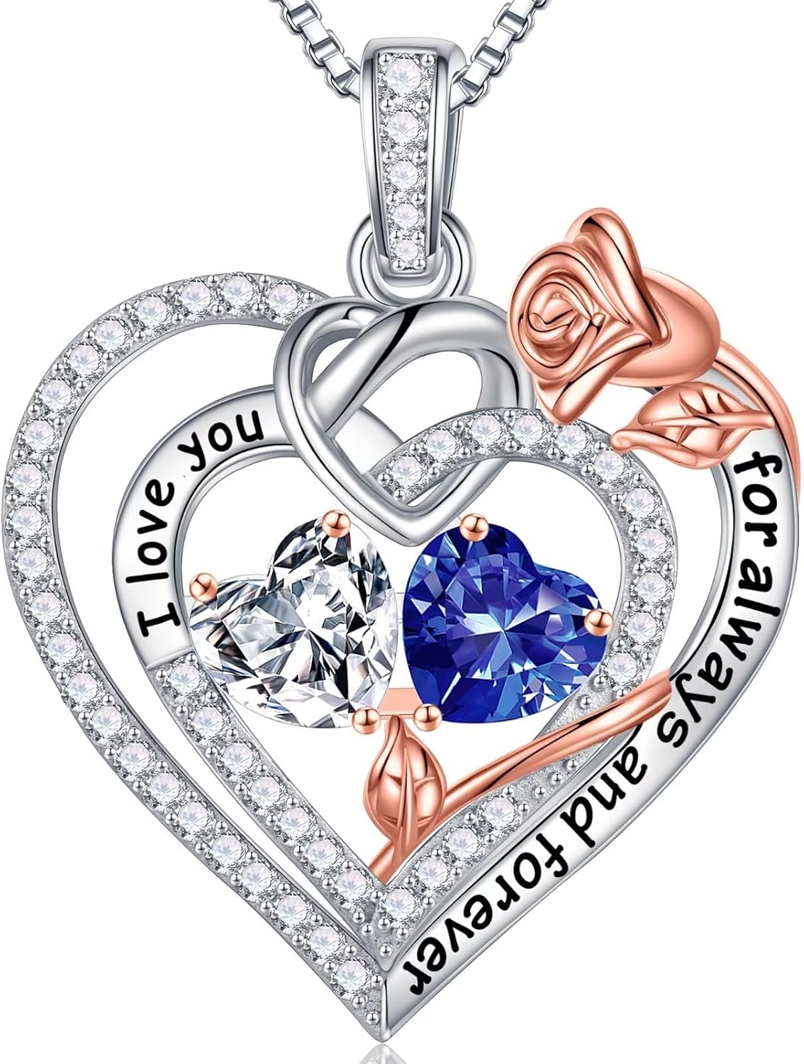 Iefil Double Birthstone Necklace for Women - Unique Gift Idea