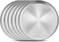 Stainless Steel Kids Plates 6 Pack, 10.2 in - Durable Reusable Dinner