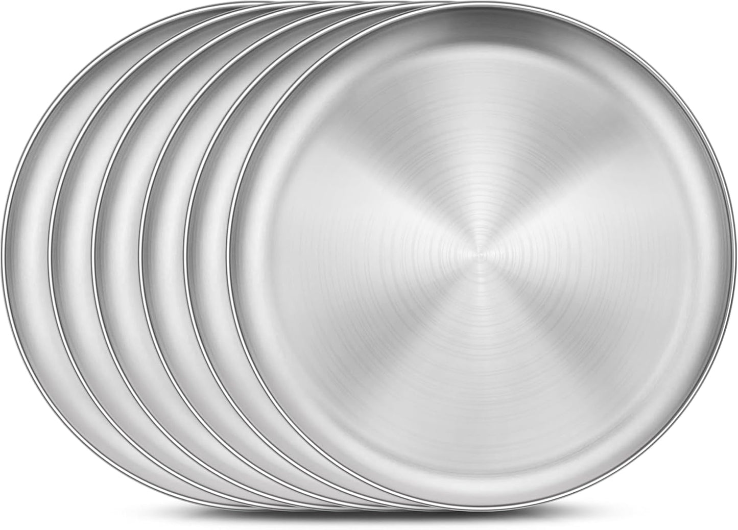 Homikit 6 Pack Stainless Steel Plate Set for Kids and Adults