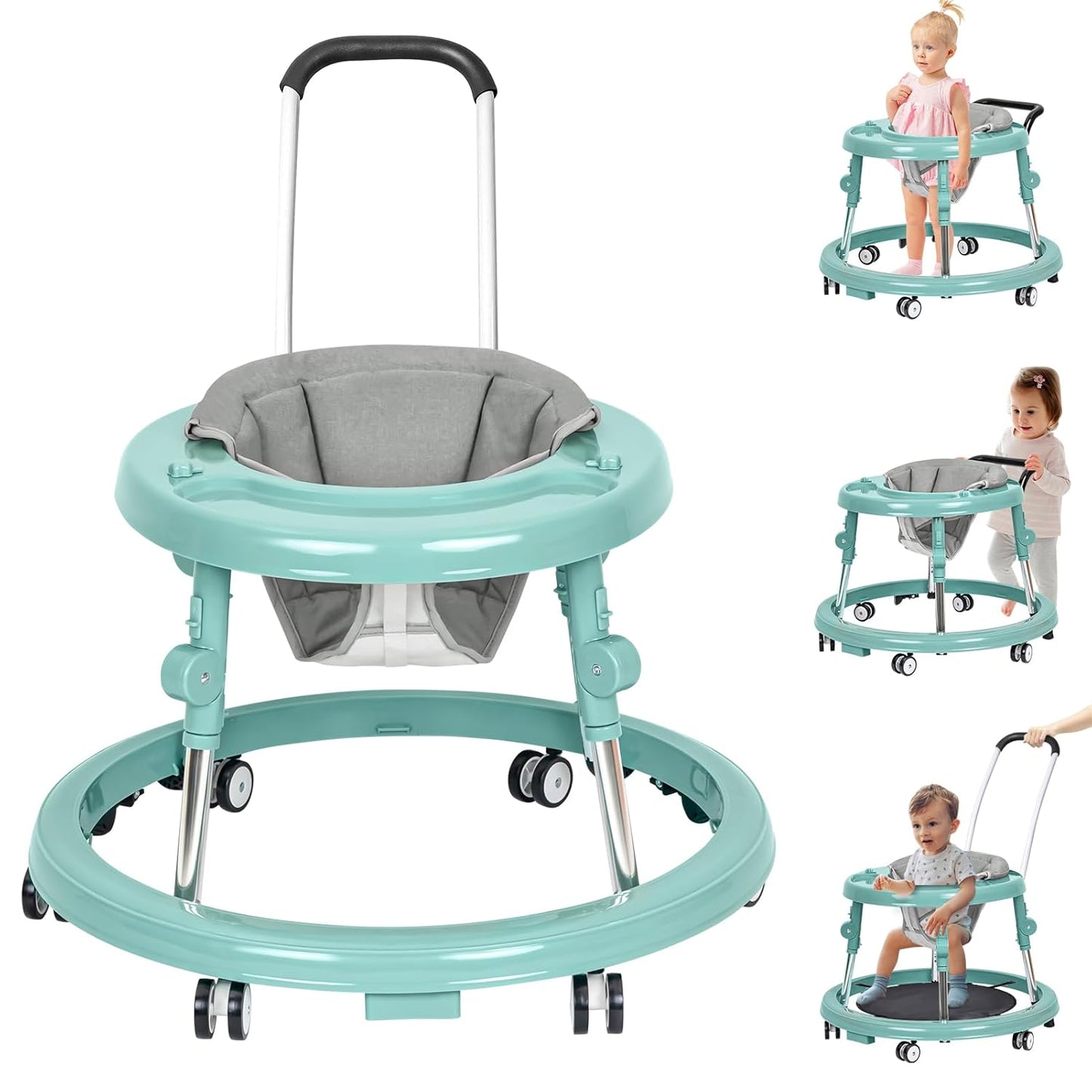 Qizhi-Bear Foldable Baby Walker: Safe, Adjustable, Fun!