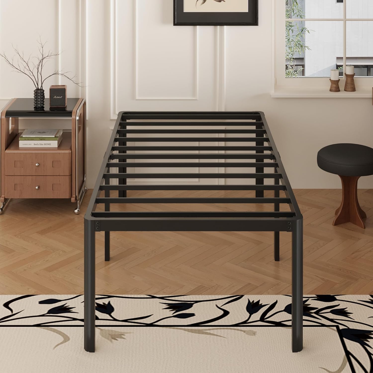 20 Inch High Twin XL Bed Frame with Rounded Corner Legs