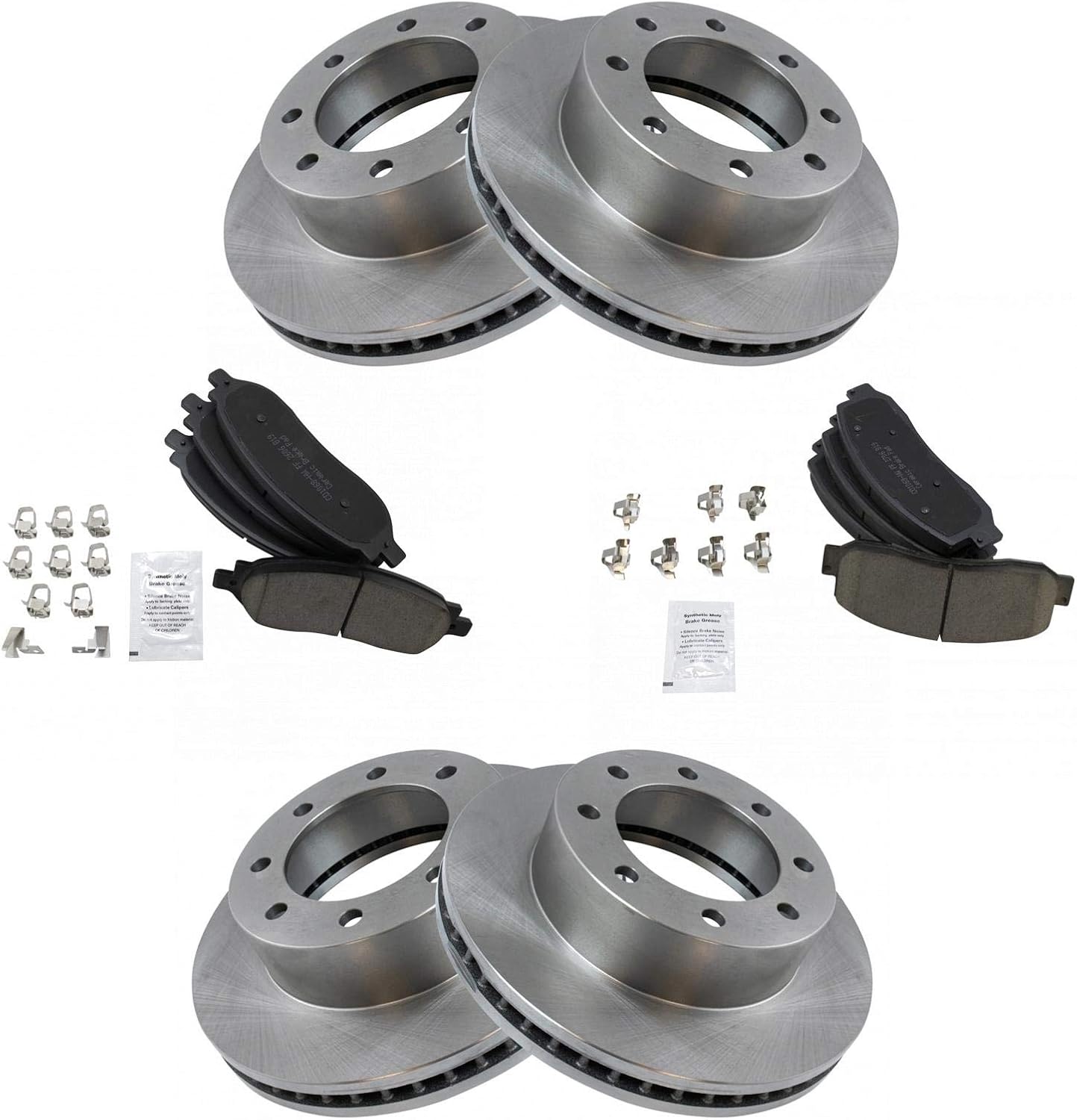 TRQ Front and Rear Brake Pad & Rotor Kit for Ford F-250/F-350