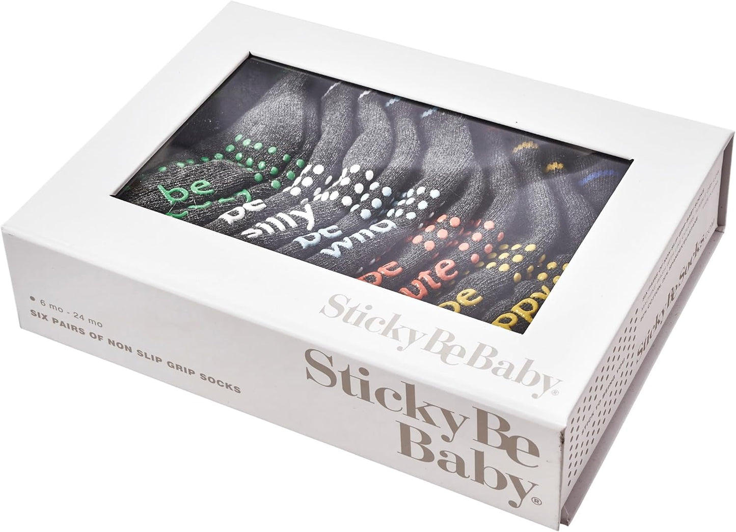 Baby Box 6 Pack of Cute Socks for Little Feet by Sticky Be Socks
