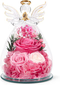 Preserved Rose in Glass Angel Figurine for Timeless Gifts