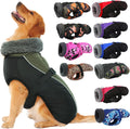 Extra Warm Reflective Adjustable Dog Jacket - Fleece Turtleneck