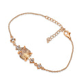 Raw Herkimer Diamond Crystal Chain Bracelet - Polished Birthstone Gift
