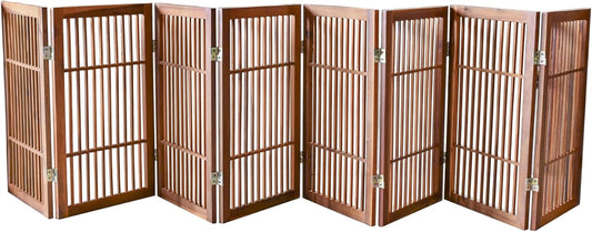 Freestanding Wooden Pet Dog Gate for Indoor and Outdoor Use